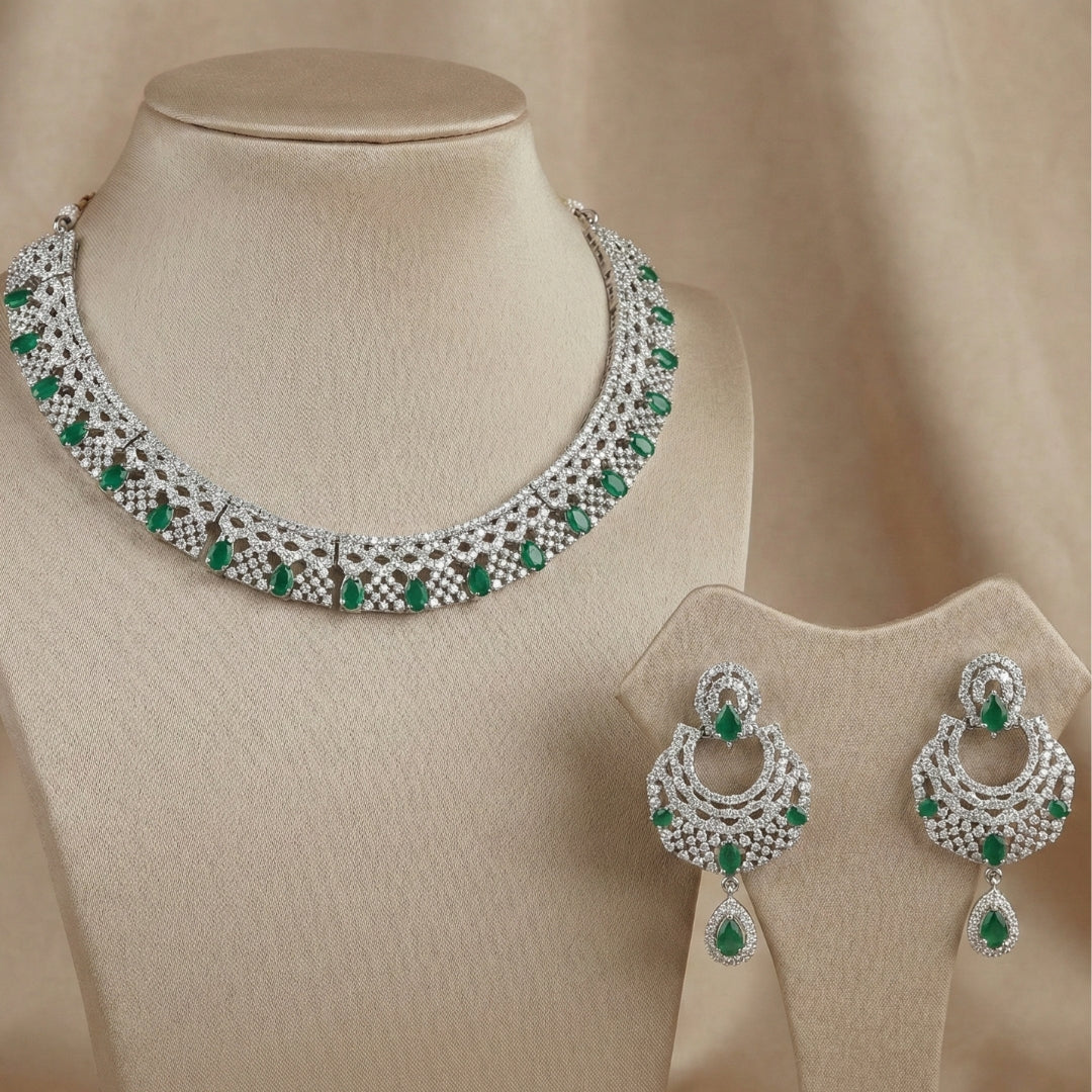 The Emerald Dream | Emerald Green & Cubic Zirconia | Bridal & Formal Wear